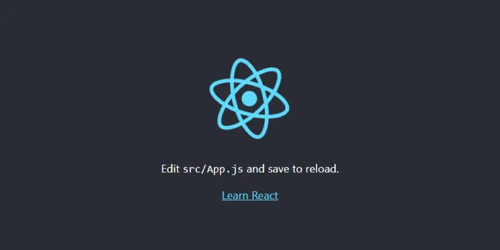 Browser screenshot of a React app instalation